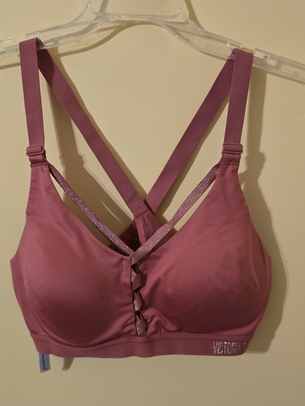 Victoria's Secret Rose-Mauve Crisscross Wireless Sports Bra